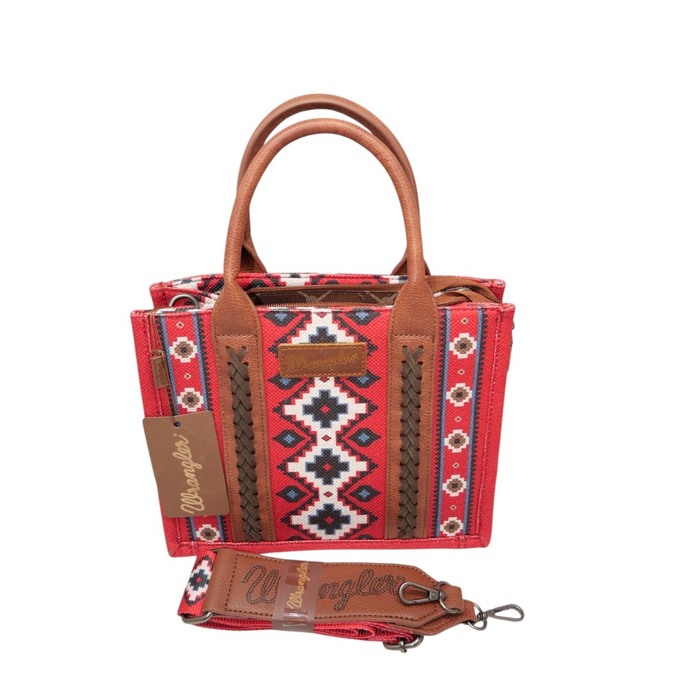 Wrangler by Montana West Southwestern Print Canvas Tote/Crossbody New